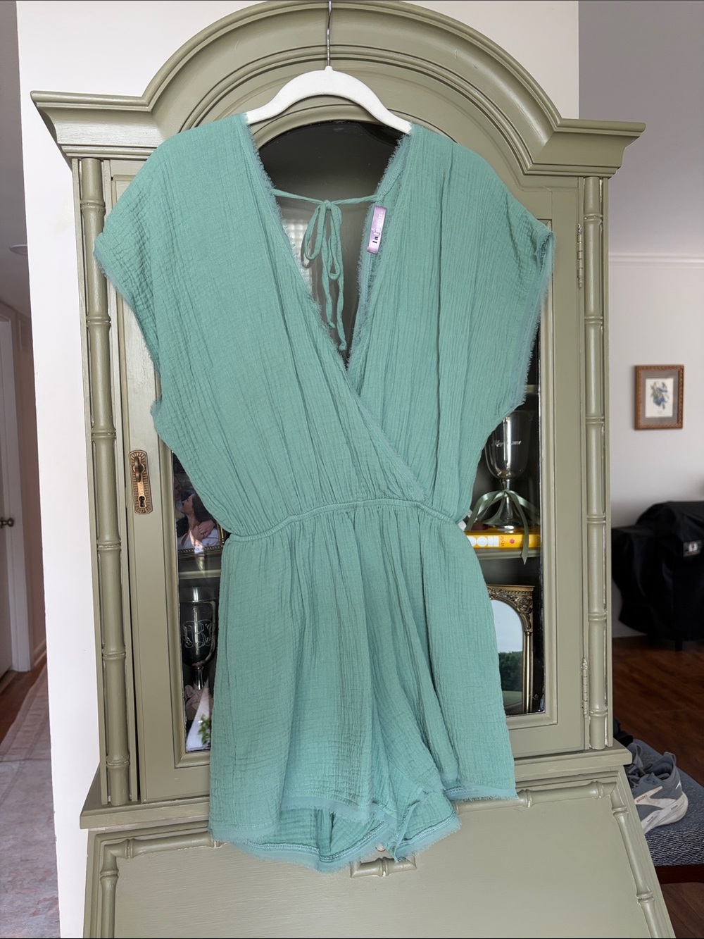Light Teal Gauze Romper
